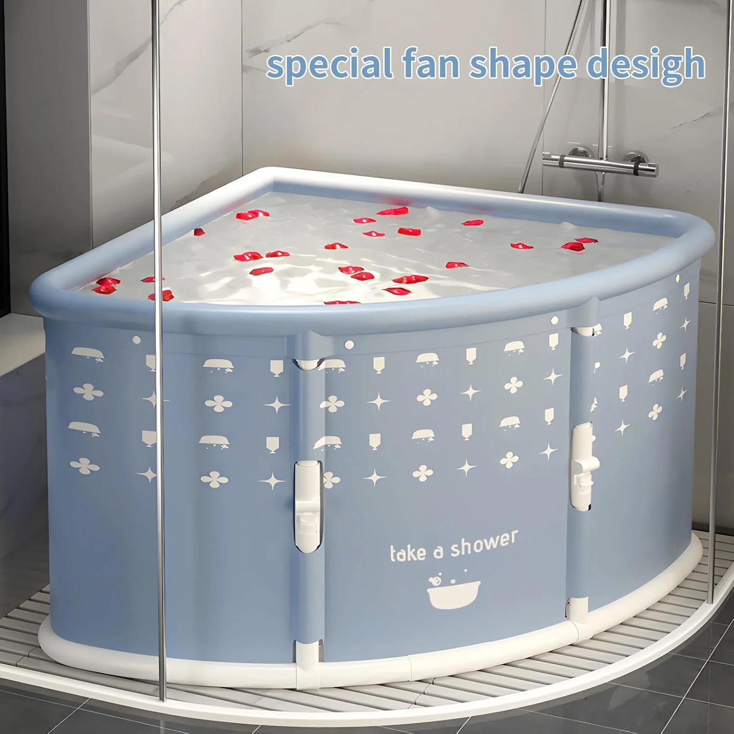 Faltbare Badewanne für Erwach und Kinder, Badewanne zum Heisses Bad, Eisbad, Spa Grau, Grau - Image 3
