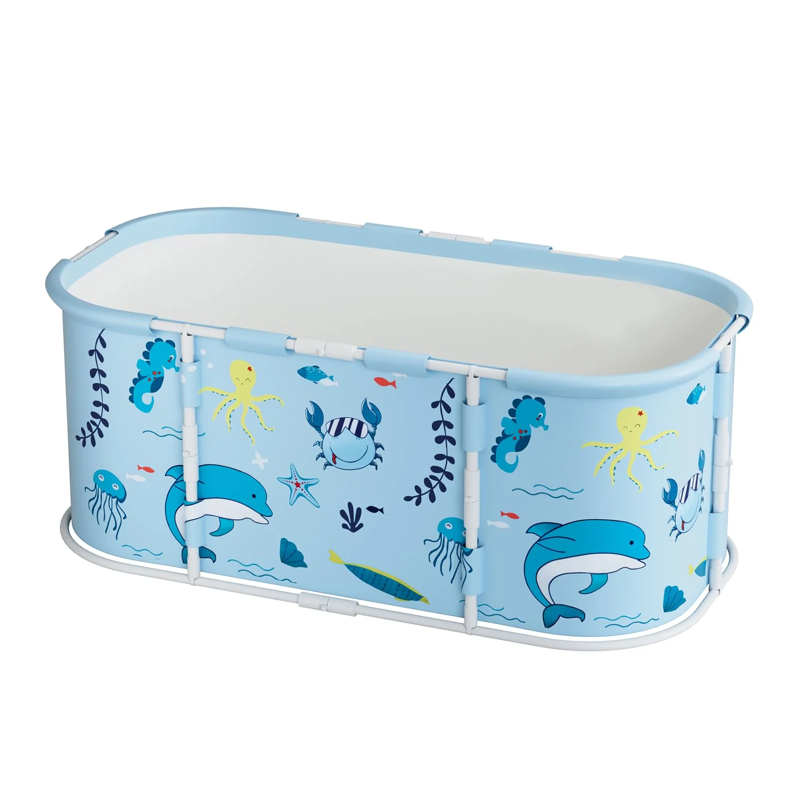 Faltbare Badewanne mit einem 50cm Abflussrohr, Freistehend Badewanne Faltbar, Platzsparend Faltbadew
