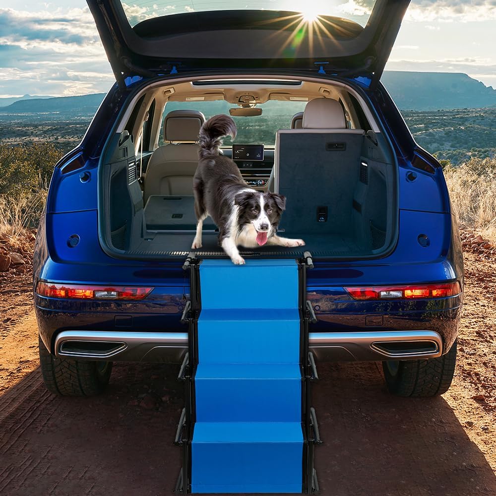 Faltbare Hundetreppe Auto, 4 Stufen, Leichte Kletterleiter für Hunde und Katzen hundetreppe grosse H - Image 6