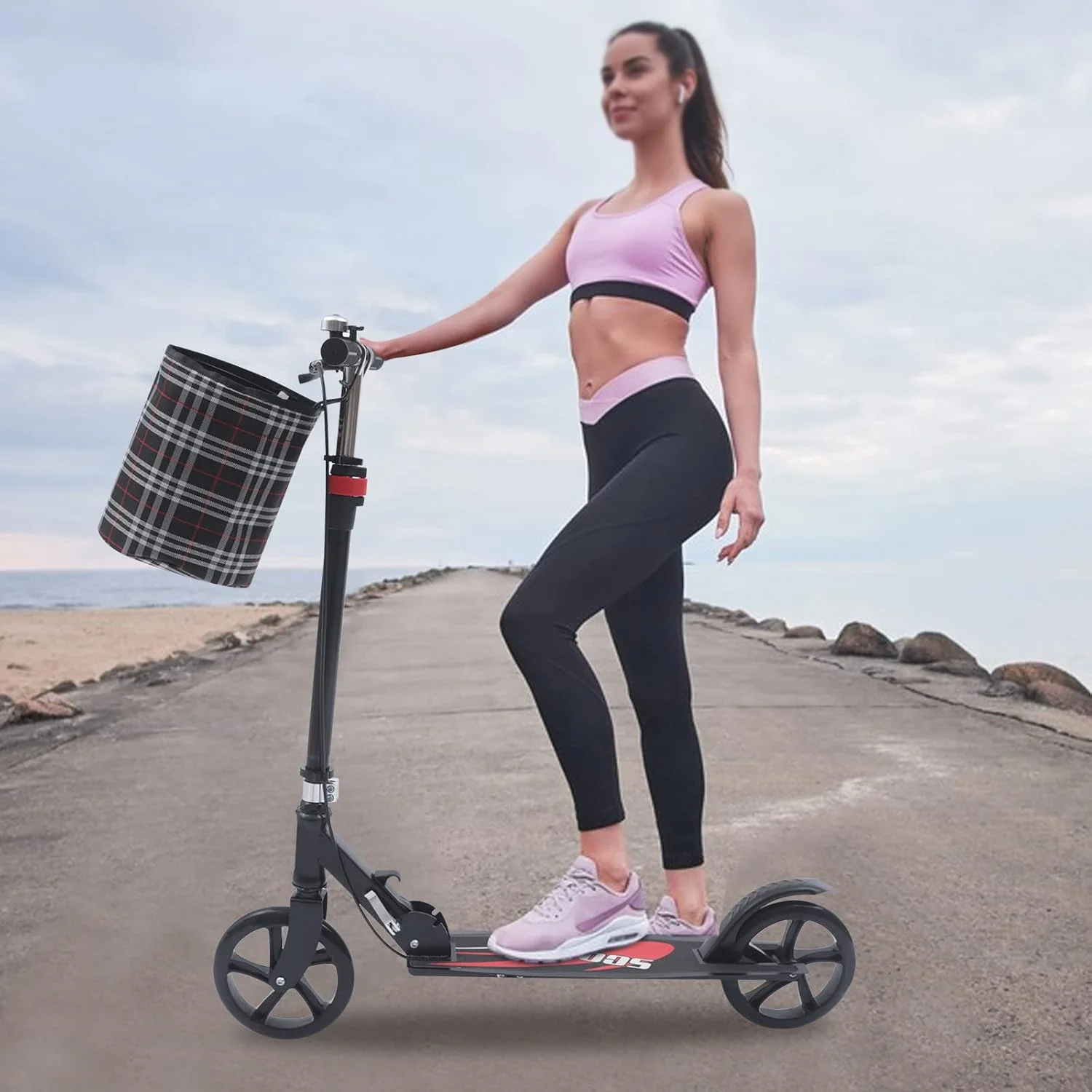 Faltbarer Roller für Erwachsene und Kinder, komfortabler Roller bis zu 150 kg, höhenverstellbarer Tr - Image 4