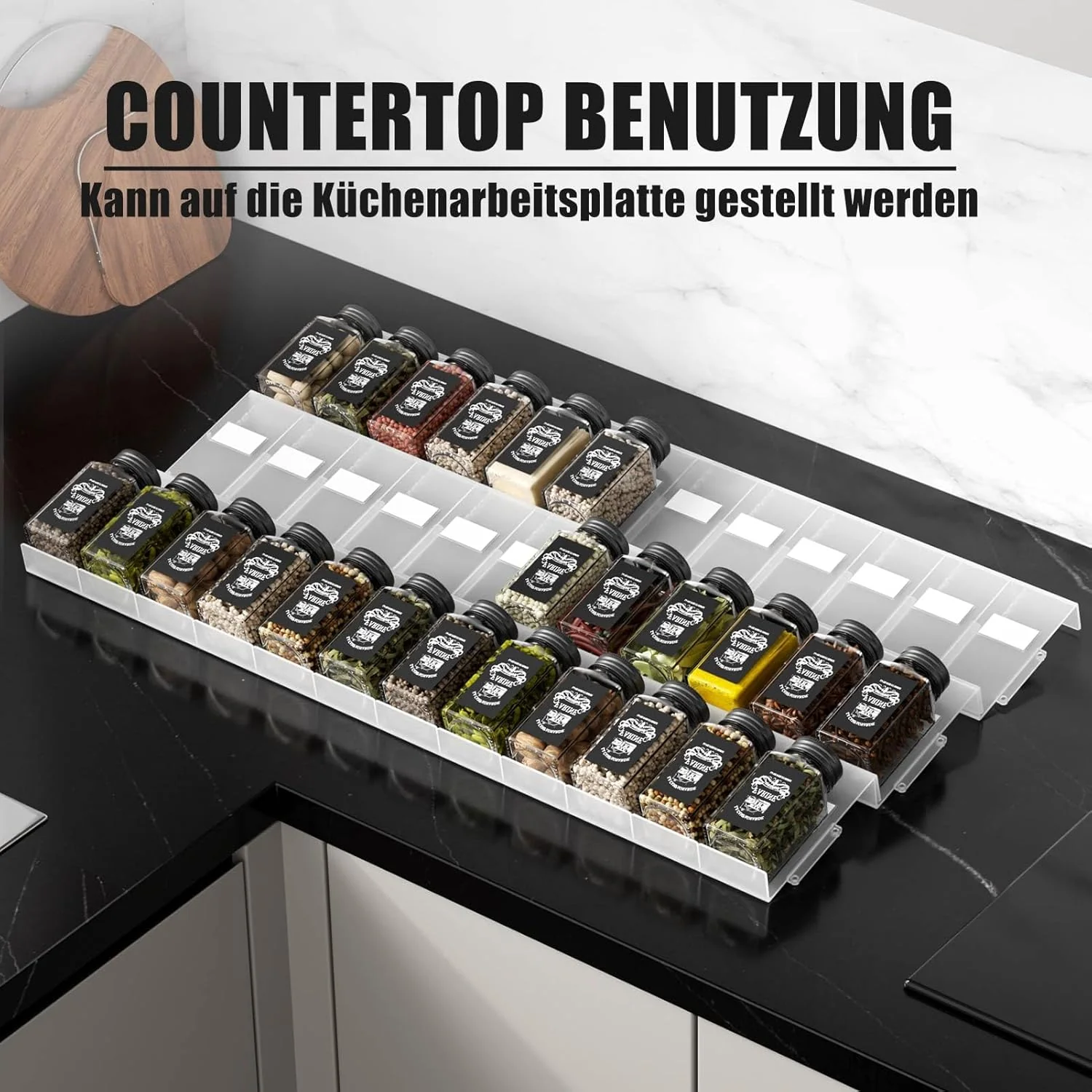 Famhap Gewürz Organizer Schublade, 36 Stück Patchworkable Gewürzregal Schublade, Küchen Organizer sc - Image 7
