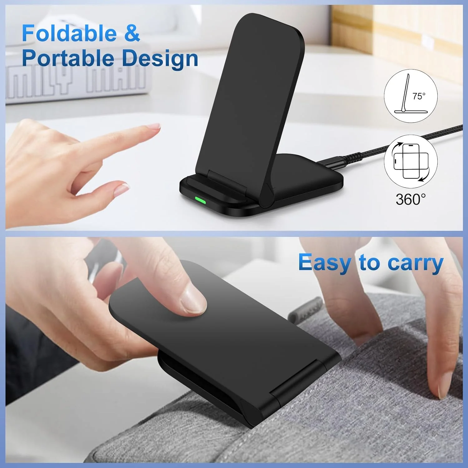 Fast Induktive Ladestation Samsung Wireless Charger Stand Faltbar für Google Pixel 10/9/8,15W Schnel - Image 5