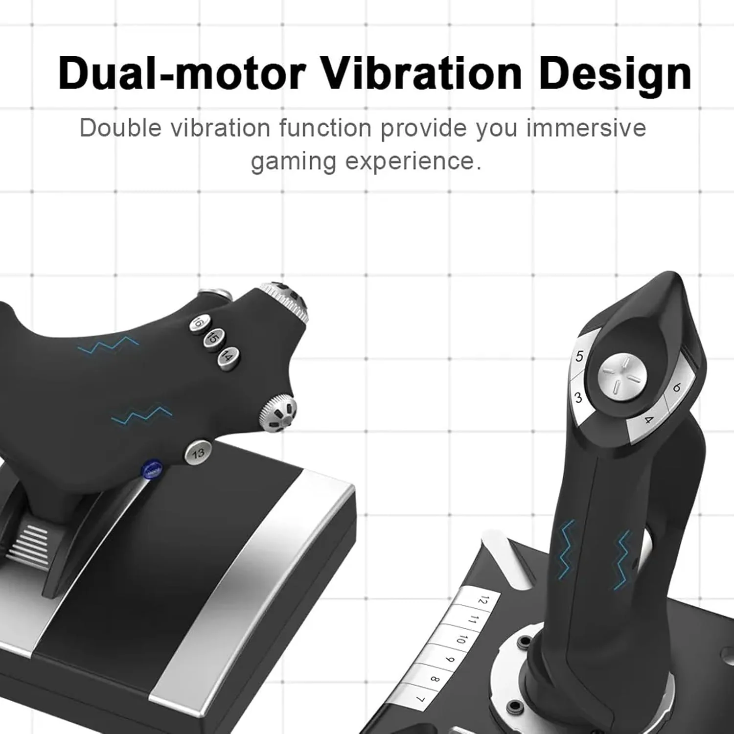 FAUOSWUK Simulations-Joystick, USB-Gaming-Flugsimulator-Gamecontroller mit Dämpfungs-Feedback, 4 Ach - Image 5