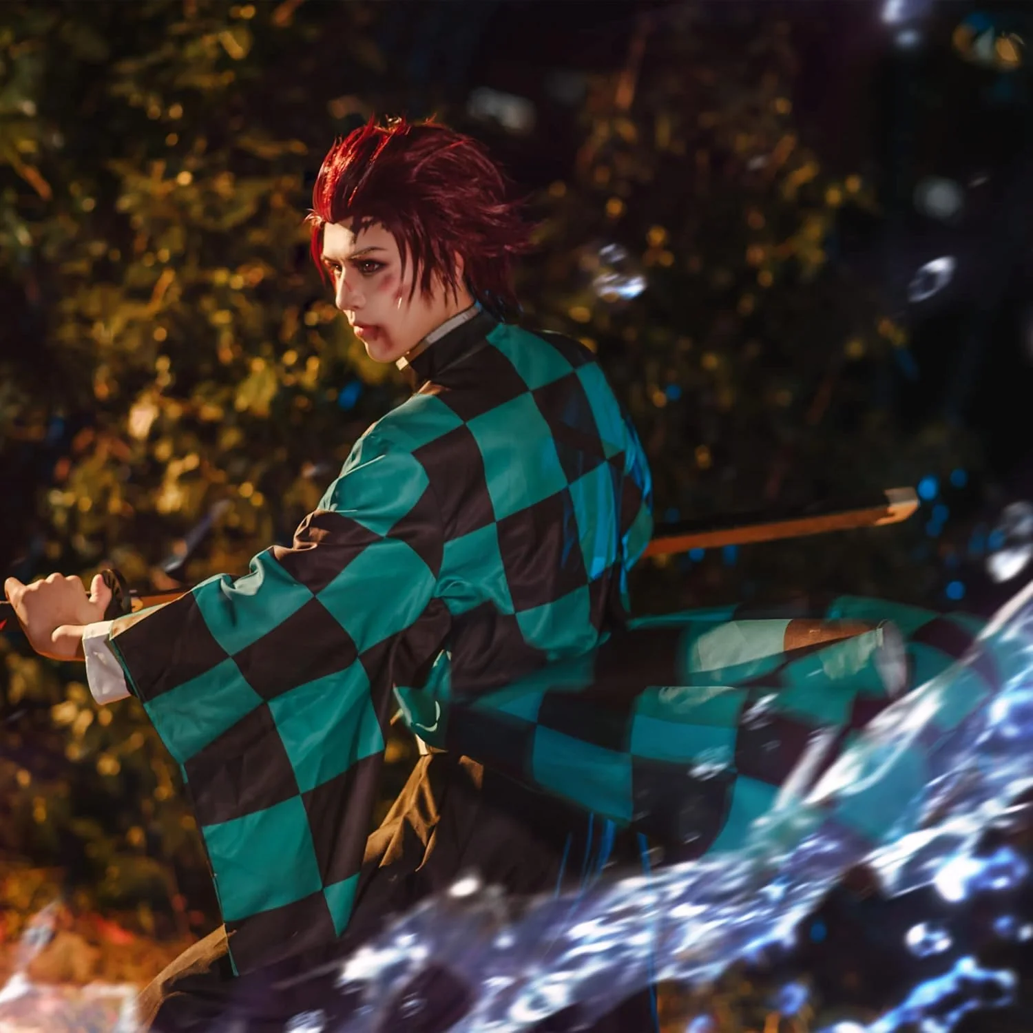 FCCAM Agatsuma Zenitsu Cosplay Kimono Vollständiger Satz Anime Zenitsu Cosplay Kostüm Erwachsene Grü - Image 4