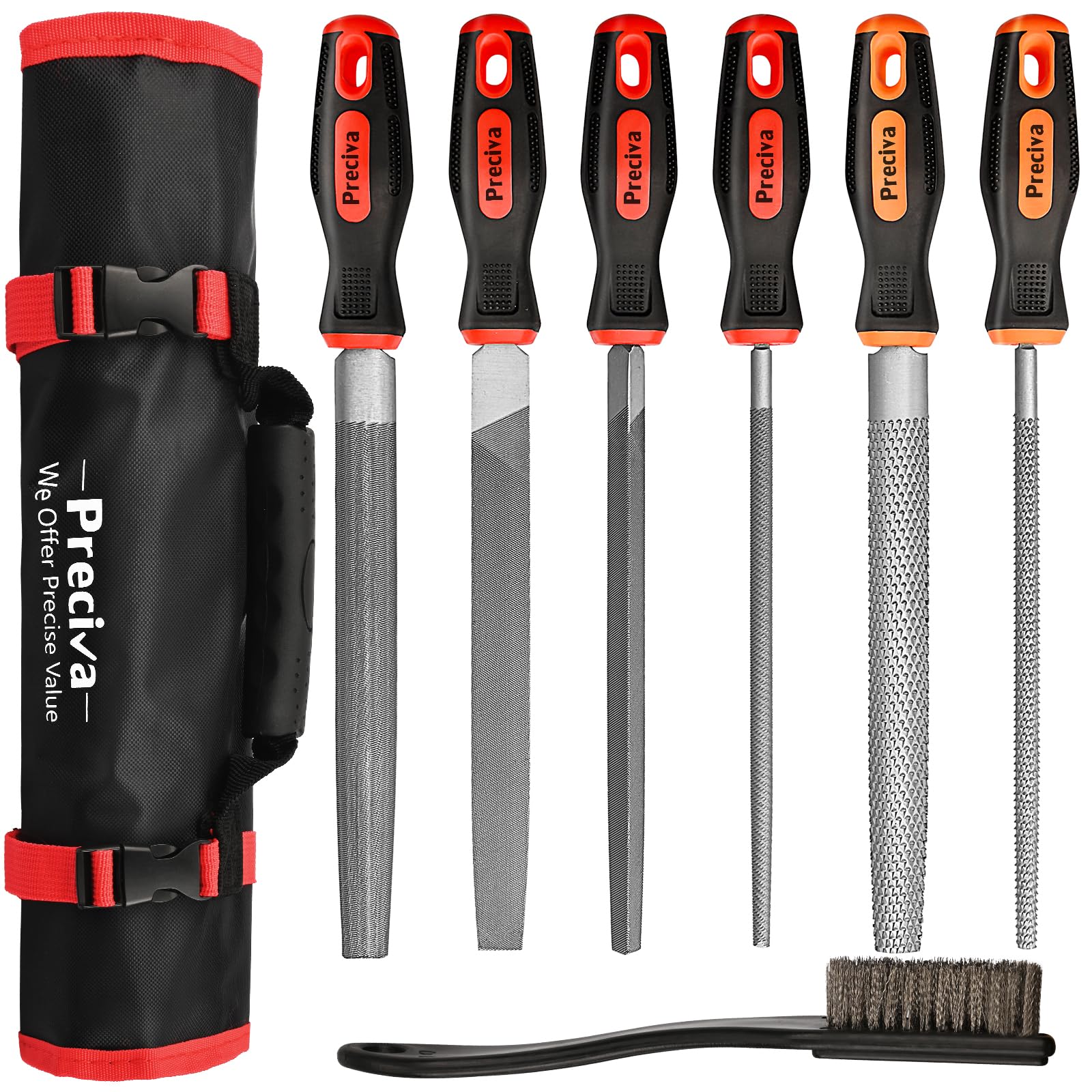 Feilen Set, Preciva 6tlg. Feilenset Metall und Holz Feilensatz inkl. Flachstumpfeile, Halbrundfeile,