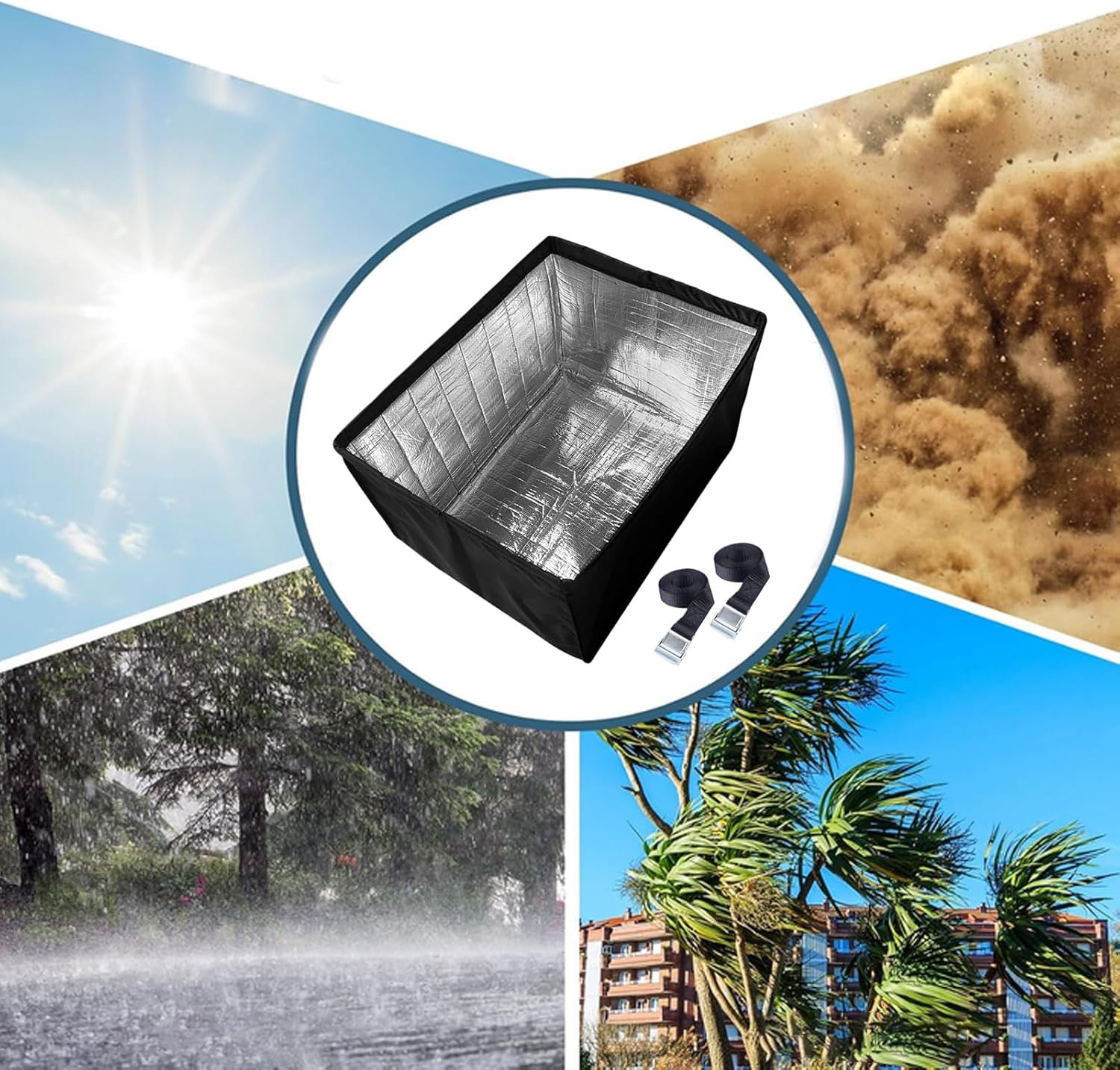 Fenayuu Klimaanlagenabdeckung Winter - Outdoor AC Abdeckung Wasserdicht,mit verstellbaren Schnallen - Image 4