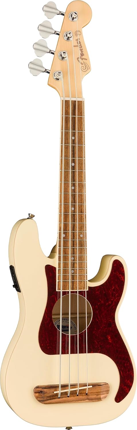 Fender Fullerton Precision Bass® Uke, Walnut Fingerboard, Tortoiseshell Pickguard, Olympic White - Image 6