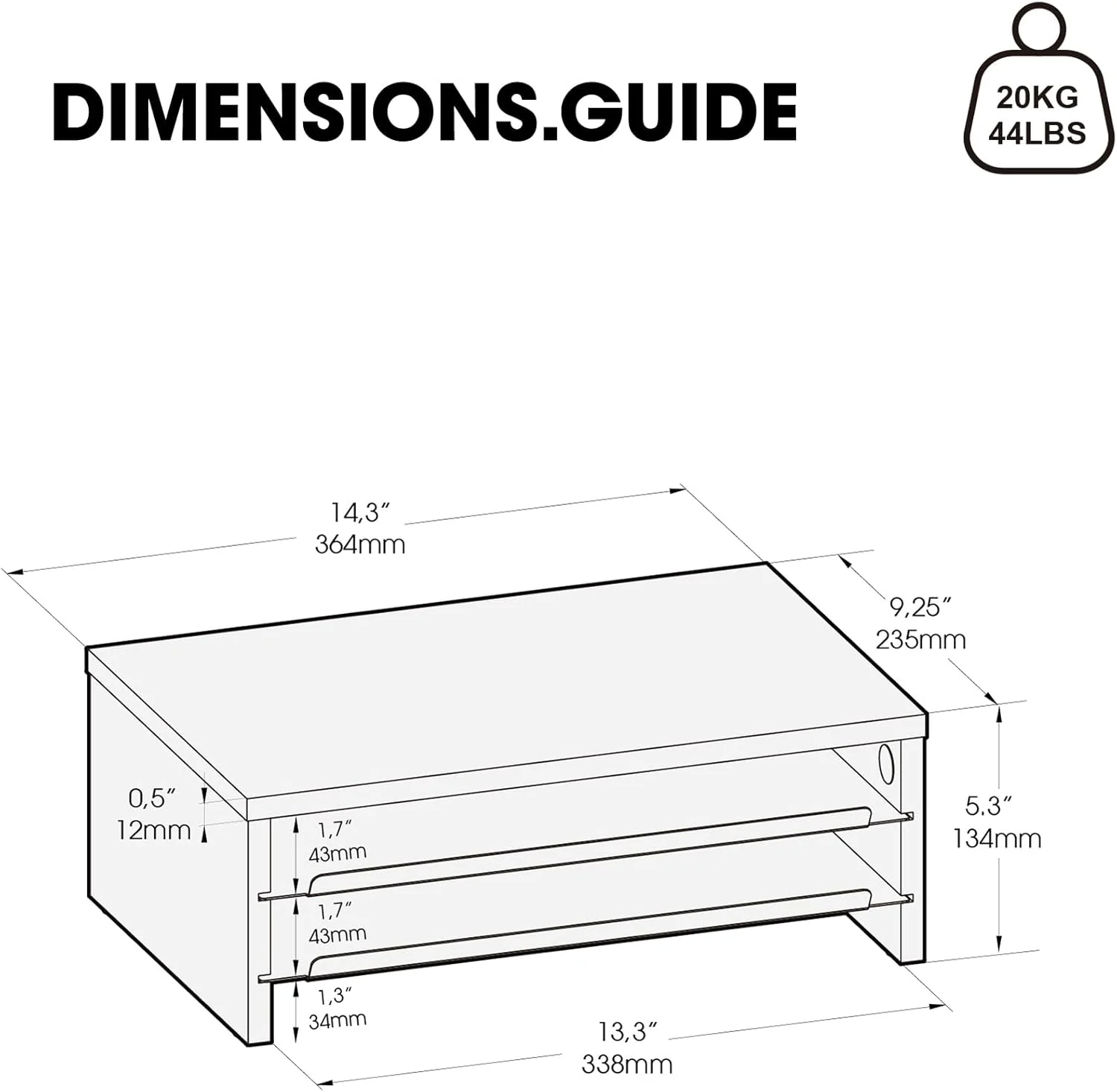 Fenge Monitorständer, Monitorerhöhung mit Ablage, Holz und Metall, Schreibtisch-Organizer für Zuhaus - Image 2