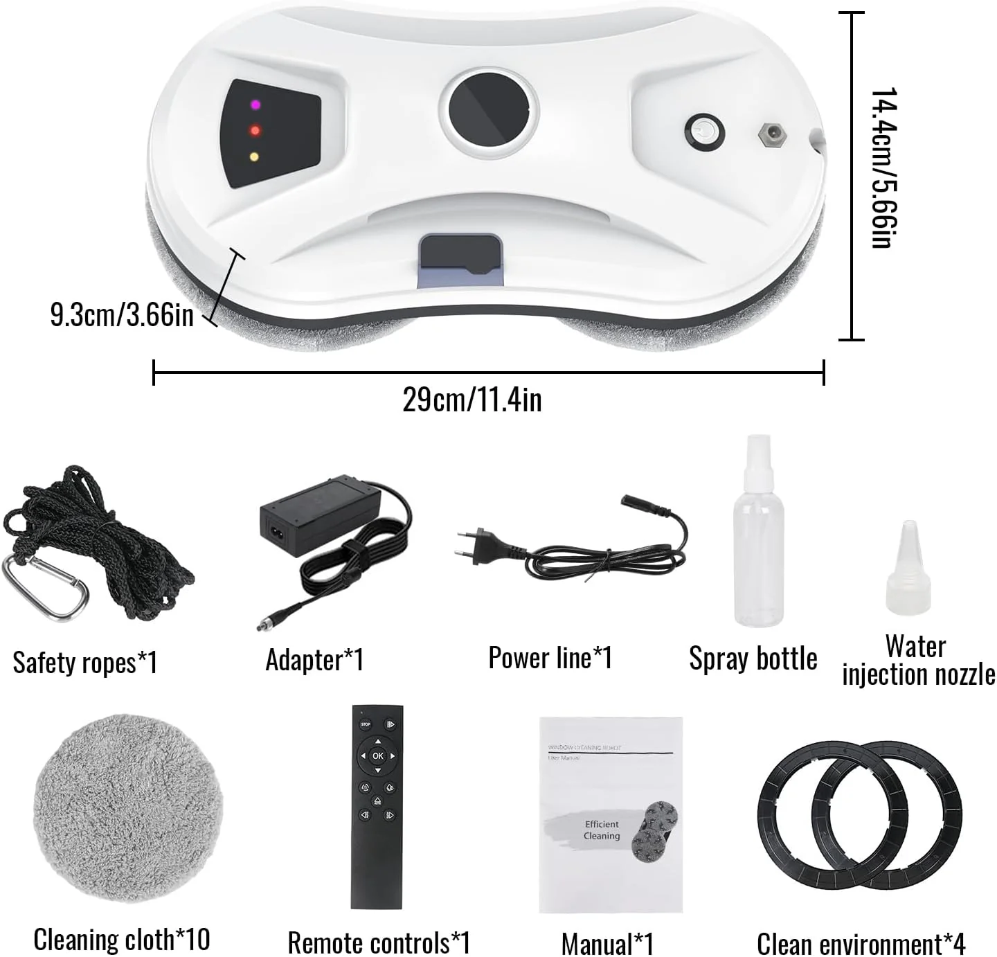 Fensterputzroboter mit Sprühfunktion, 5600Pa Automatischer Fensterreiniger für grosse Aussenfenster, - Image 4