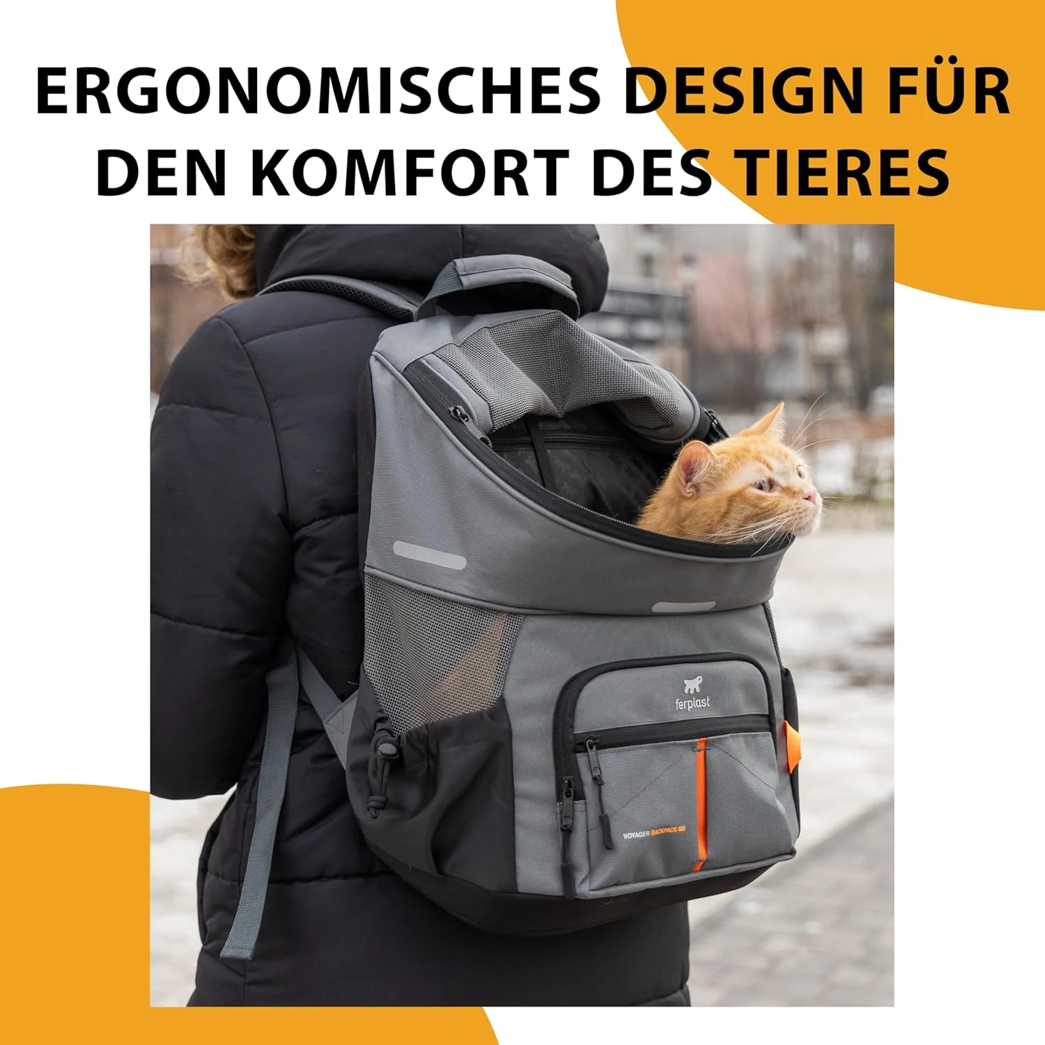 Ferplast Hunderucksack Voyager Backpack, Katzenrucksack, Hundetasche, Hundebox, Weite Öffnung, verst - Image 2