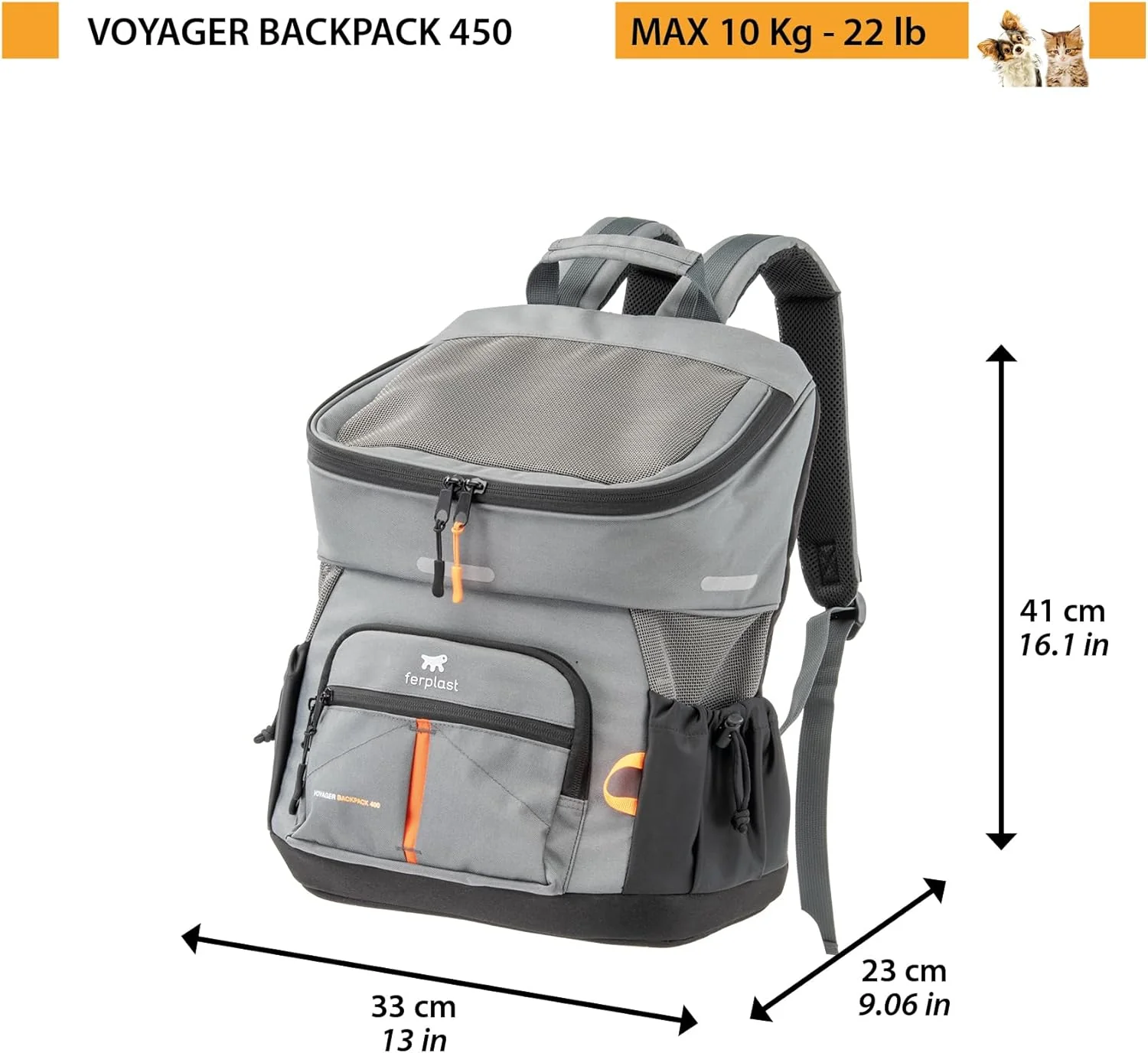 Ferplast Hunderucksack Voyager Backpack, Katzenrucksack, Hundetasche, Hundebox, Weite Öffnung, verst - Image 8