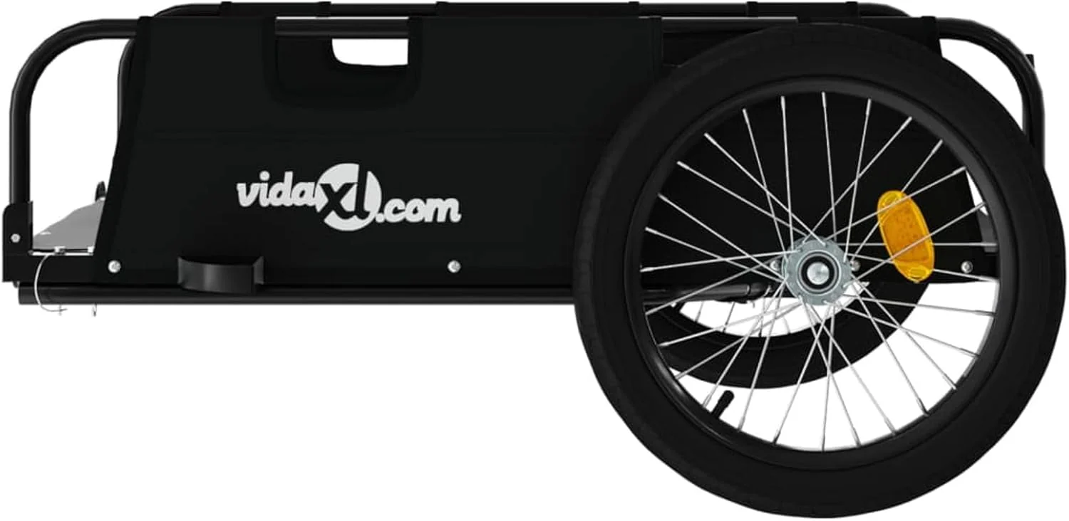 Festnight Fahrradanhänger Lastenanhänger Fahrrad Anhänger Transportanhänger Schwarz 135x68x38,5 cm M - Image 6