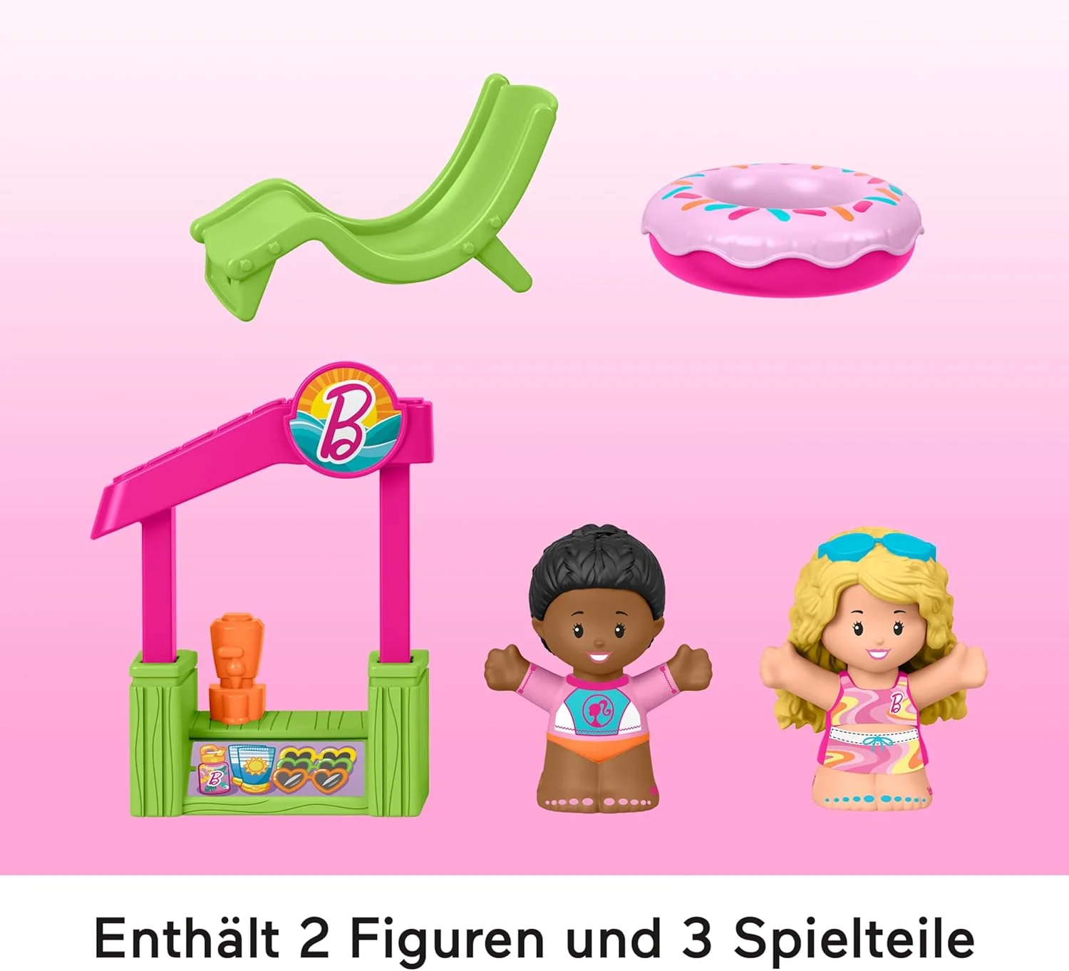 Fisher-Price Little People Kleinkindspielzeug Barbie Strandhaus-Spielset mit Figuren und Zubehör für - Image 6
