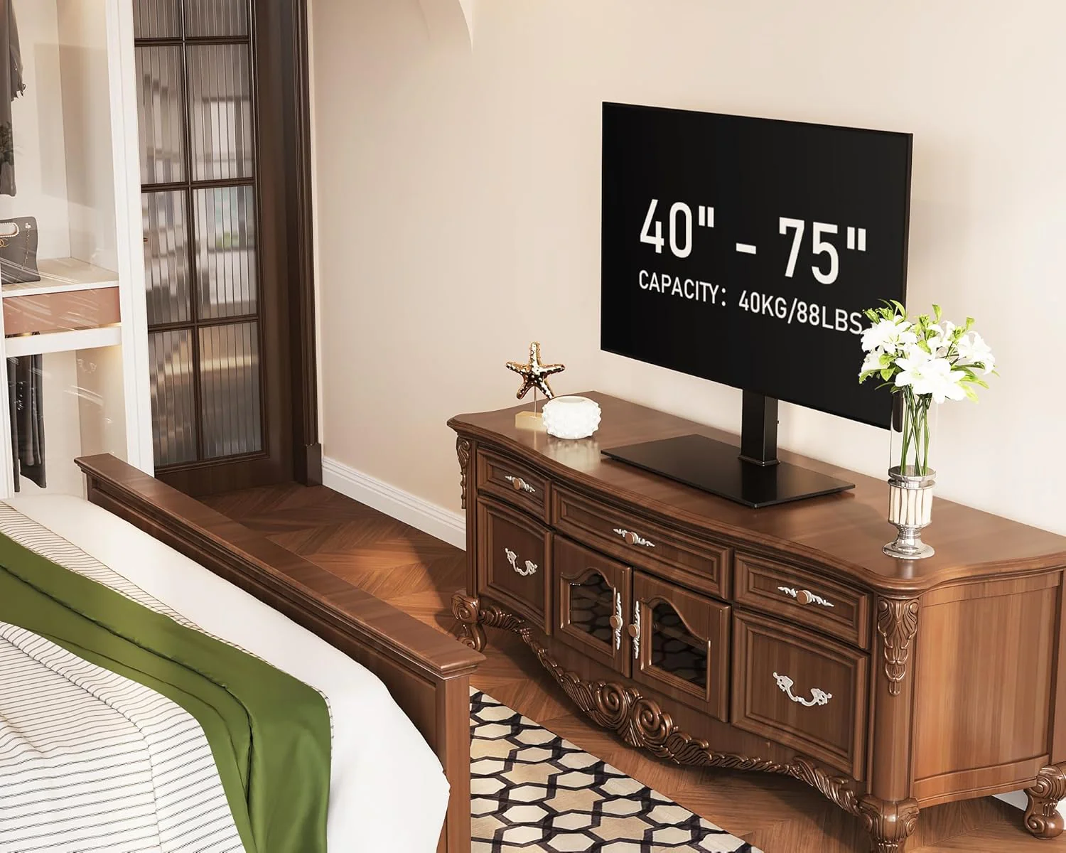 FITUEYES TV Standfuss TV Ständer für 40-75 Zoll LCD LED OLED Plasma Flach & Curved Fernseher bis zu - Image 7