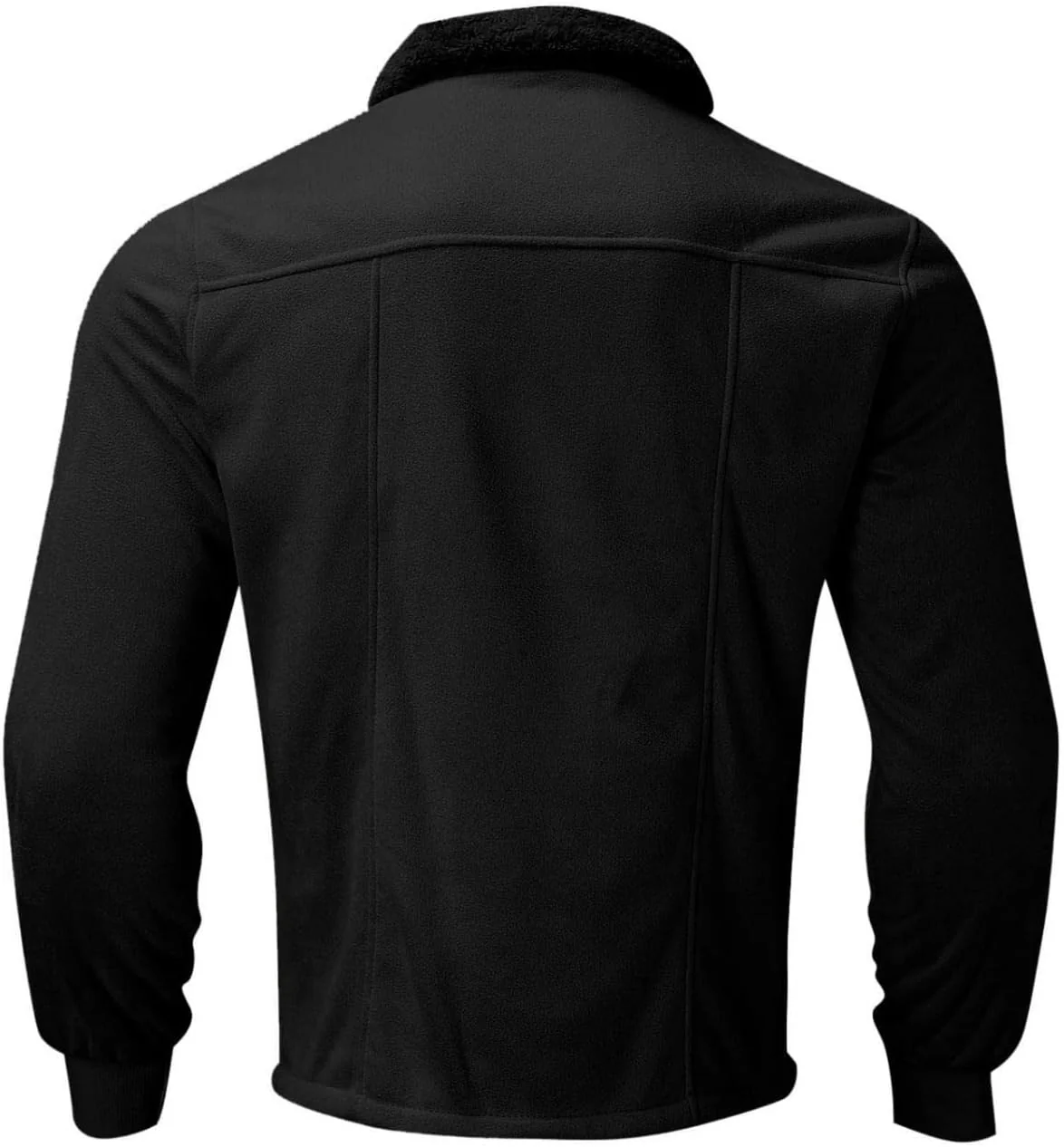Fleecejacke Herren Fleece Jacke Reverskragen Plüschjacke Langarm Reissverschluss Vliesjacke Warm Win - Image 3