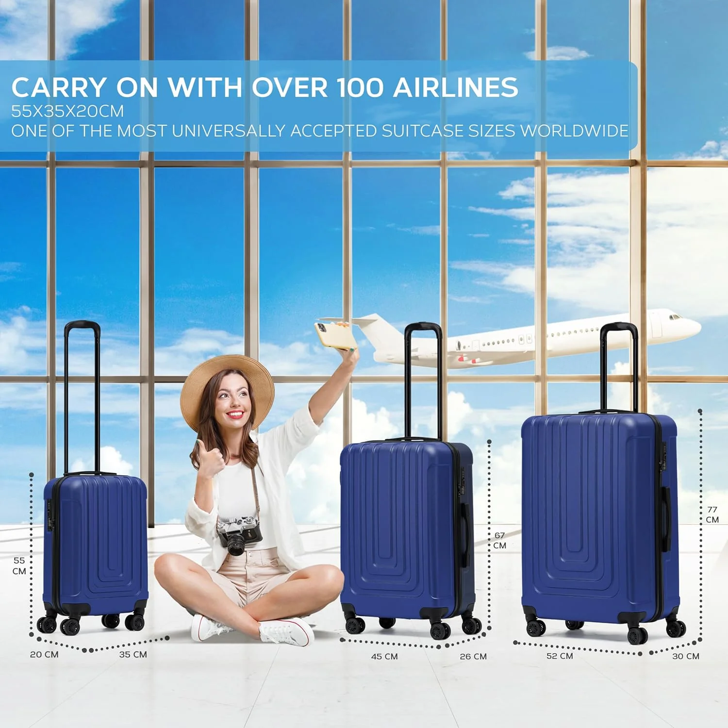 Flight Knight Premium Lightweight Suitcase - TSA-Schloss Mit USB-Anschluss - 8 Spinner-Rader - ABS-H - Image 2
