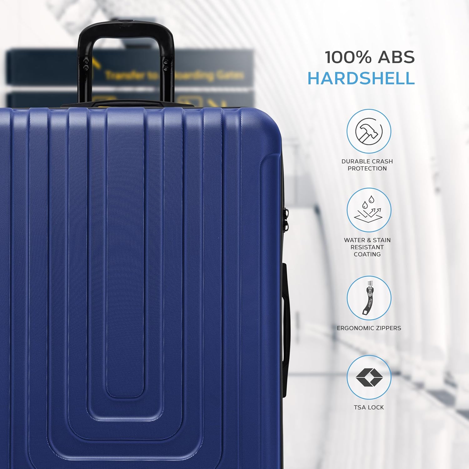 Flight Knight Premium Lightweight Suitcase - TSA-Schloss Mit USB-Anschluss - 8 Spinner-Rader - ABS-H - Image 4