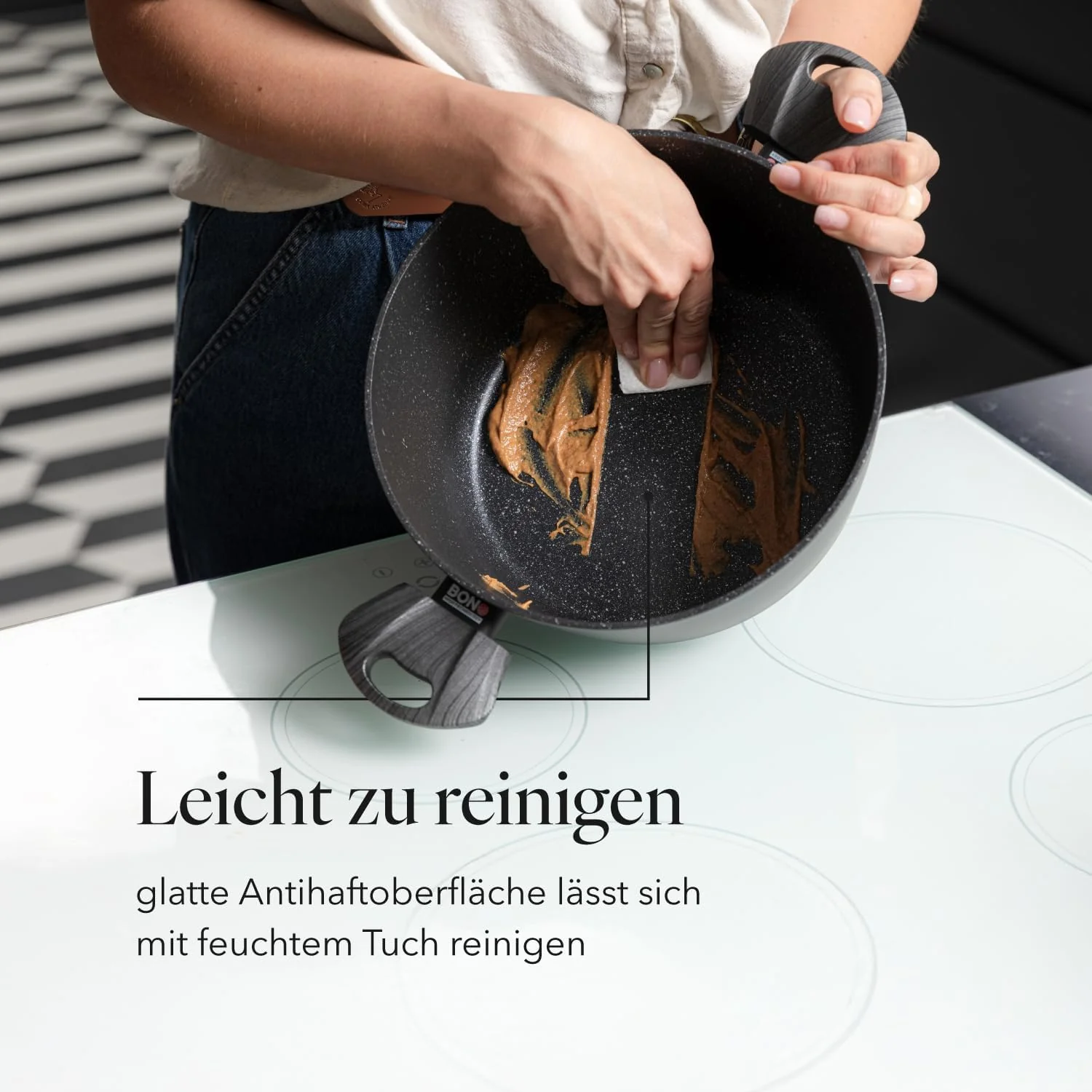 FLORINA Topf aus Aluminium (4 l) | 24 cm Durchmesser | Kochtopf mit Glasdeckel - Antihaftbeschichtet - Image 7