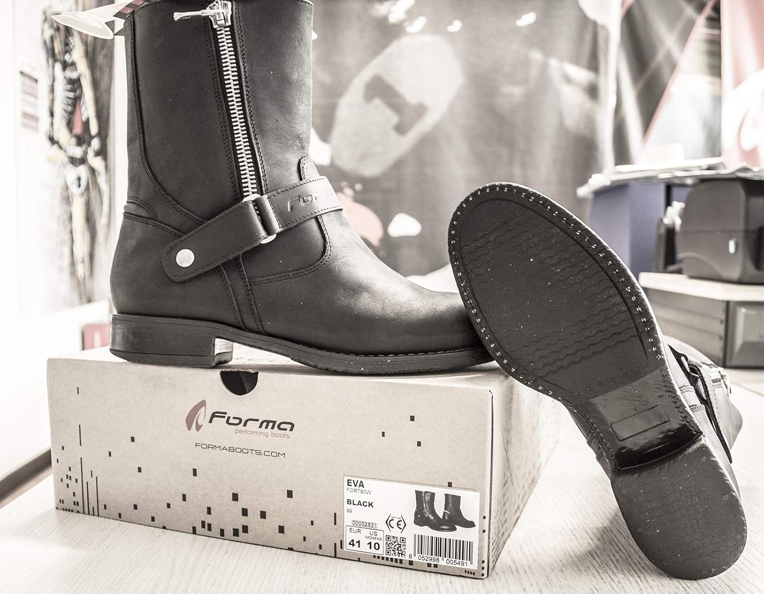 FORMA Stiefel Moto Damen Eva WP Eichzulassung CE, Schwarz 38 EU, 38 EU - Image 2