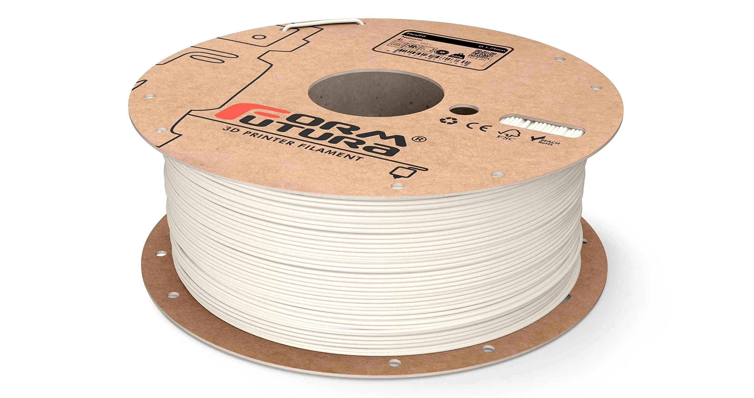FormFutura - FlexiFil (Natural, 1.75mm, 500 gram) Natural 500 gram 1.75mm, Natural 500 gram 1.75mm