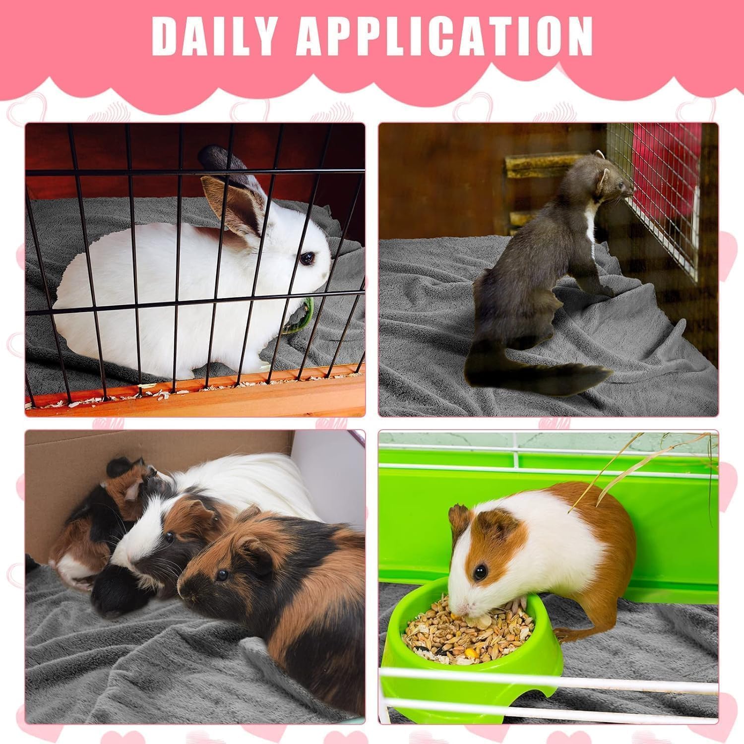 Fouvin 10 Stück wasserdichte Meerschweinchen Decken Weiche Haustier Decken Waschbare Haustier PIPI U - Image 5