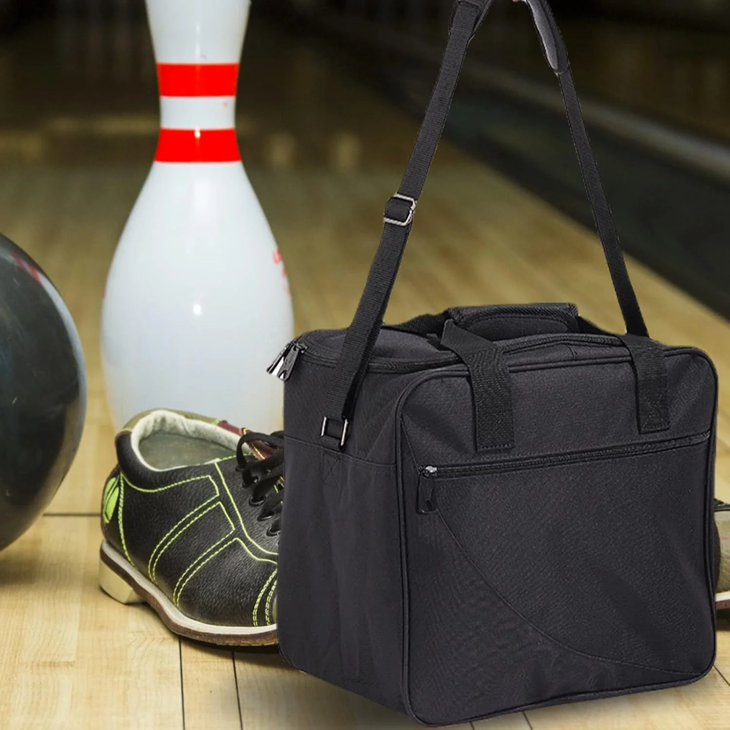 Fowybe Tasche für Bowlingkugeln | wasserdichte Oxford-Bowlingtaschen mit Schultergurt,Bowlingballtas - Image 2