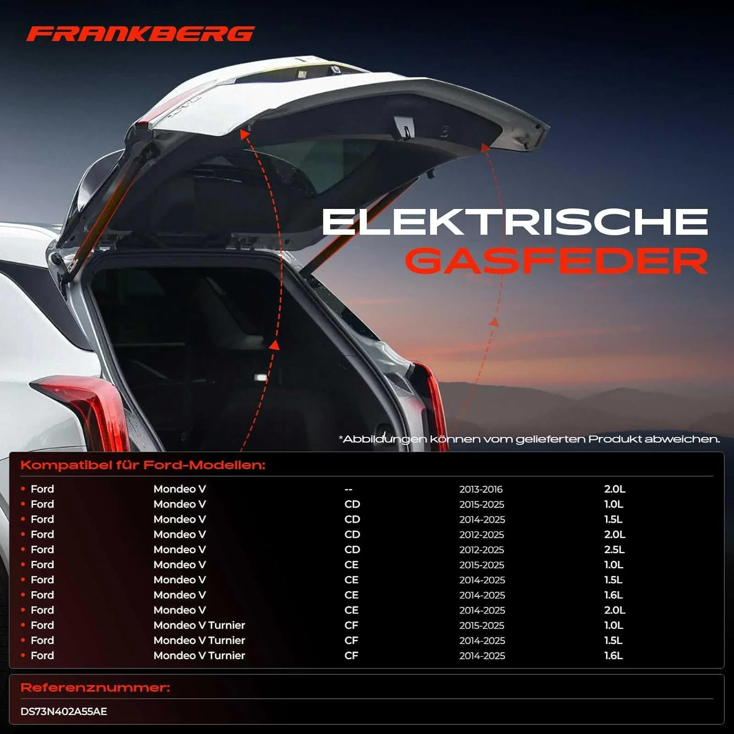 Frankberg 1x Gasfeder Powerlift Elektrisch Heckklappe Links für Mondeo V Schrägheck CE Stufenheck CD - Image 3