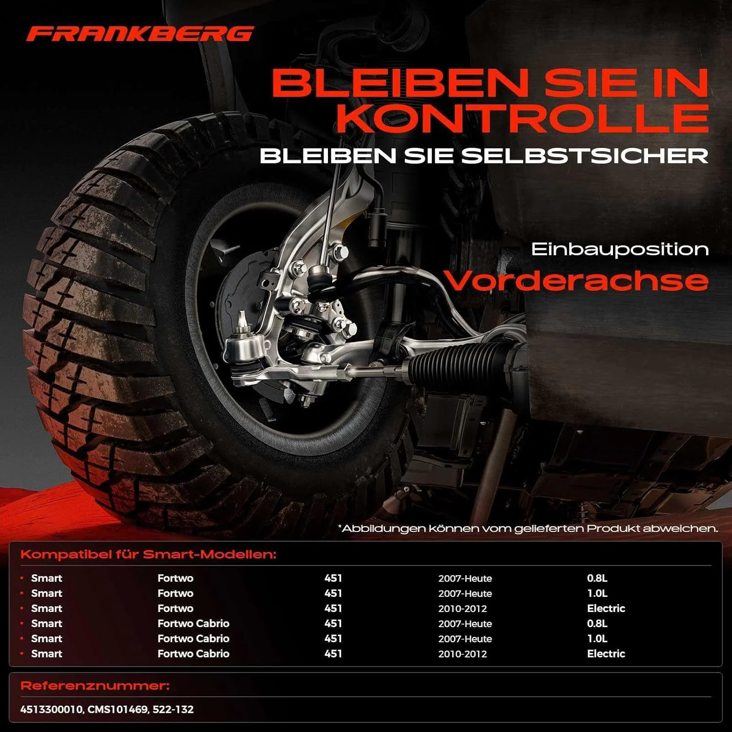 Frankberg 2x Querlenker Radaufhängung Vorne Links Rechts Kompatibel mit Fortwo Cabrio 451 0.8L-1.0L - Image 3