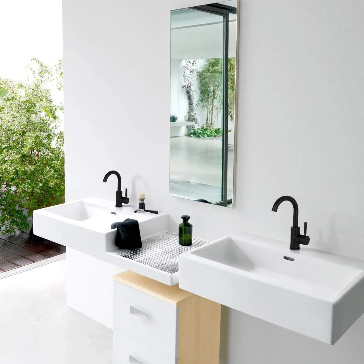 Frap Wasseramartur Schwarz Bad, Moderner Stil Waschtischarmatur, Waschtischbatterie Einhebel-mischer - Image 5