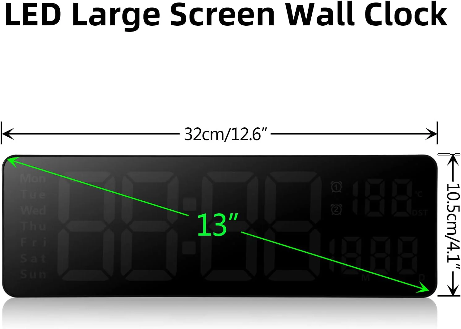 Fuloon Wanduhr Digital, LED Wanduhr mit 13-Zoll-Grossdisplay, Digital Wecker mit Fernbedienung, Timi - Image 6