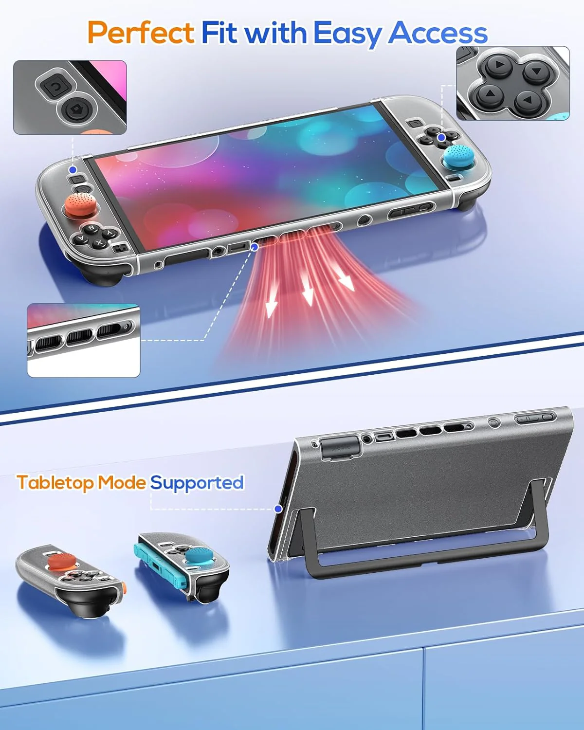 FYOUNG Dockable Hülle für Nintendo Switch 2, Abnehmbares Hartschalenhülle für Joy Con 2, Kratzfest & - Image 4
