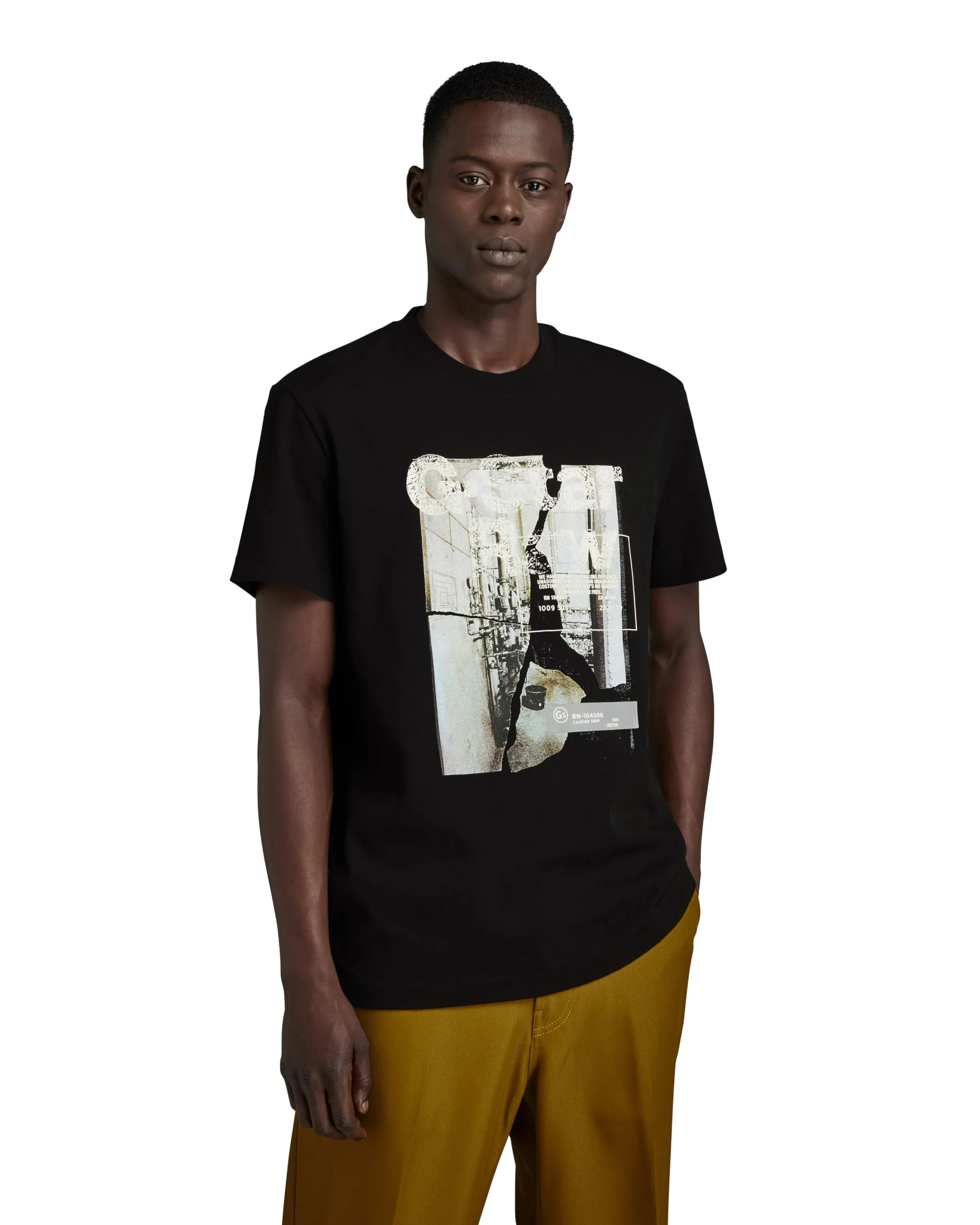 G-Star RAW Herren Hq Print T-Shirt S Schwarz (Dk Black D23899-c336-6484), S Schwarz (Dk Black D23899