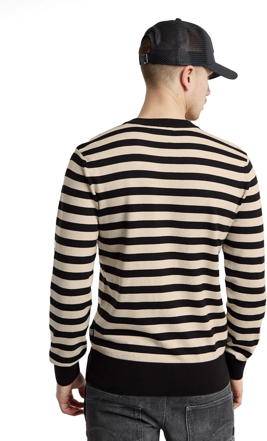 G-Star RAW Herren Stripe Knitted Pullover Knits L Mehrfarben (Dk Black/Whitebait Stripe D25155-d840- - Image 2