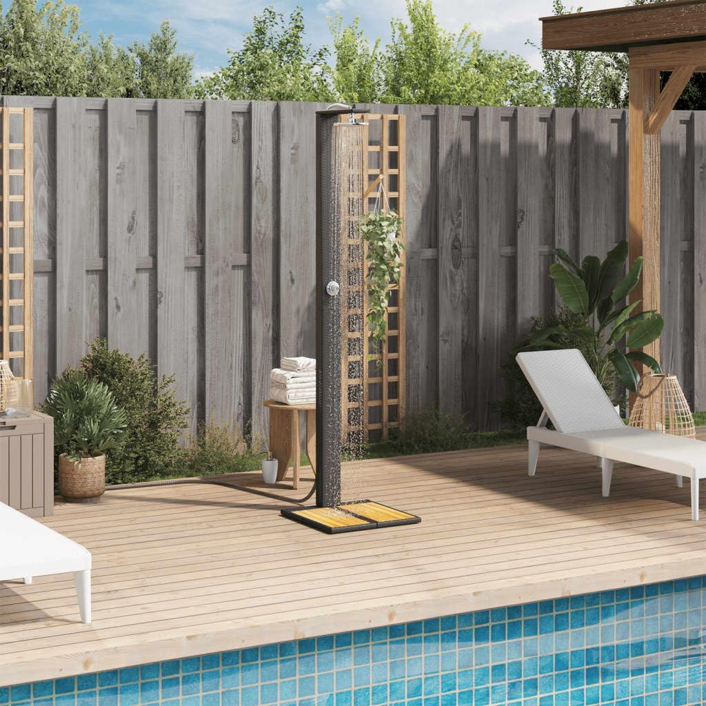 Gartendusche Gartensolarduschen AussEndusche Garten Outdoor Dusche Garten Schwarz 50x55x224 cm Poly - Image 3