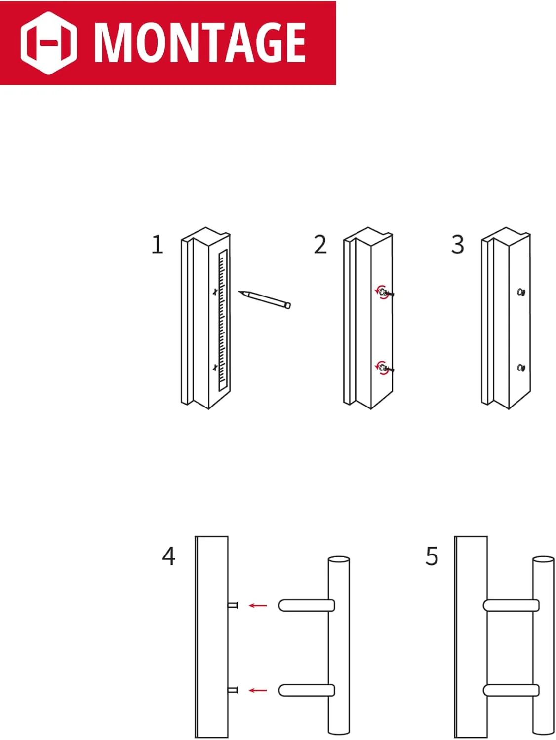 Gedotec Edelstahl Stossgriff | Haustürgriff 400 x 300 mm | 1 Stück | rostfreier Tür-Griff rund | Hau - Image 7