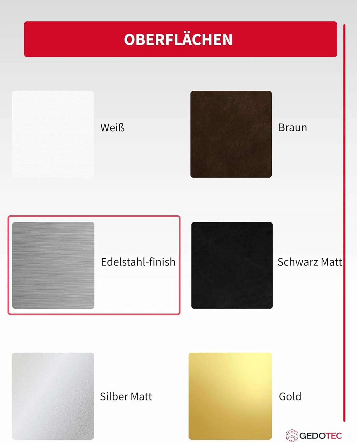 Gedotec Lüftungsgitter eckig aus Aluminium | 1 Stück Abluft-Gitter Edelstahl-Finish 600 x 60 mm | Tü - Image 7