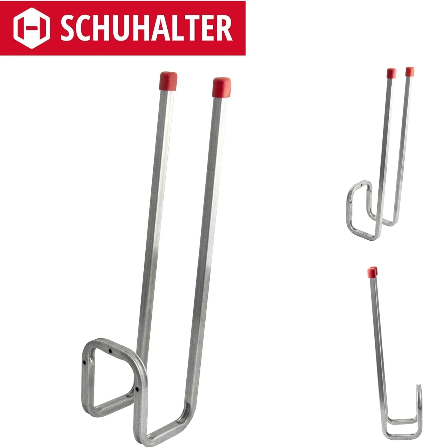 Gedotec Wandhalterung - Doppel-Wandhaken zum Schrauben Stahl verzinkt | 4 Stück Stiefelhaken 400 mm - Image 5