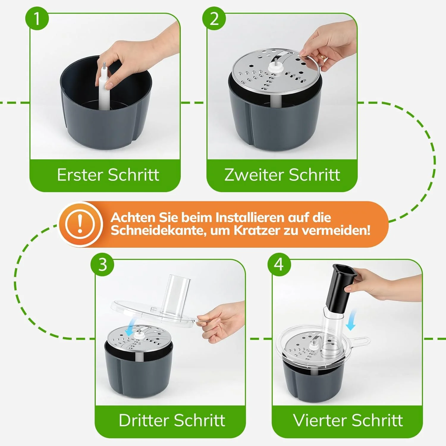 Gemüseschneider elektrisch für Thermomix TM5 TM6, Spiralschneider & Gemüsereibe Edelstahl für Zucchi - Image 8
