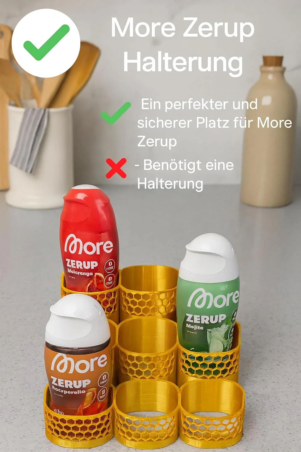 Generisch 5er More Zerup Halterung – Flaschenhalter – kompatibel mit More Zerup & ESN Sirupflaschen - Image 2