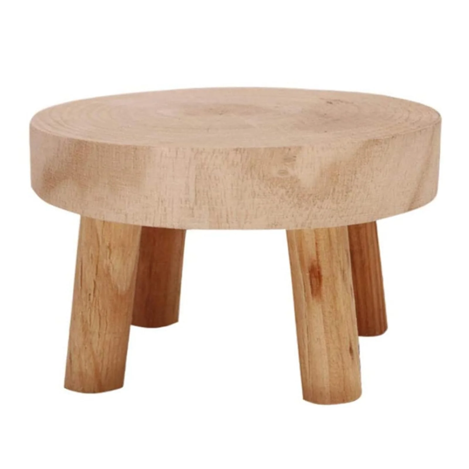 Generisch Blumenhocker Holz,Tritthocker,Fussbank Aus Naturholz,Runder Pflanzenhocker Outdoor,Pflanze