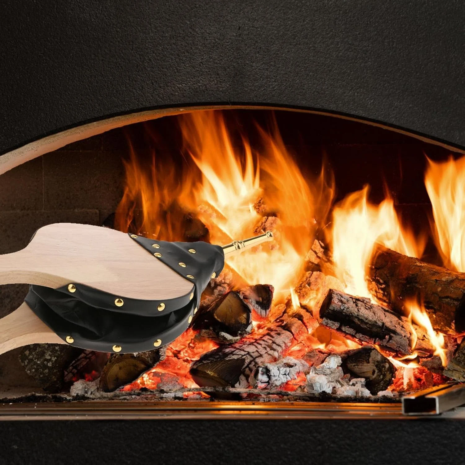 Generisch Holz Blasebalg – Kamin Blasebalg Mit Starker Luftzufuhr | Handblasebalg Mit Metall Düse Un - Image 4