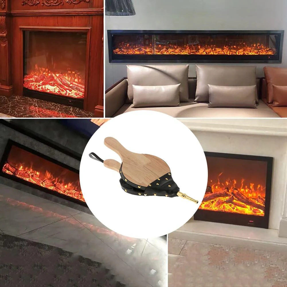 Generisch Holz Blasebalg – Kamin Blasebalg Mit Starker Luftzufuhr | Handblasebalg Mit Metall Düse Un - Image 6