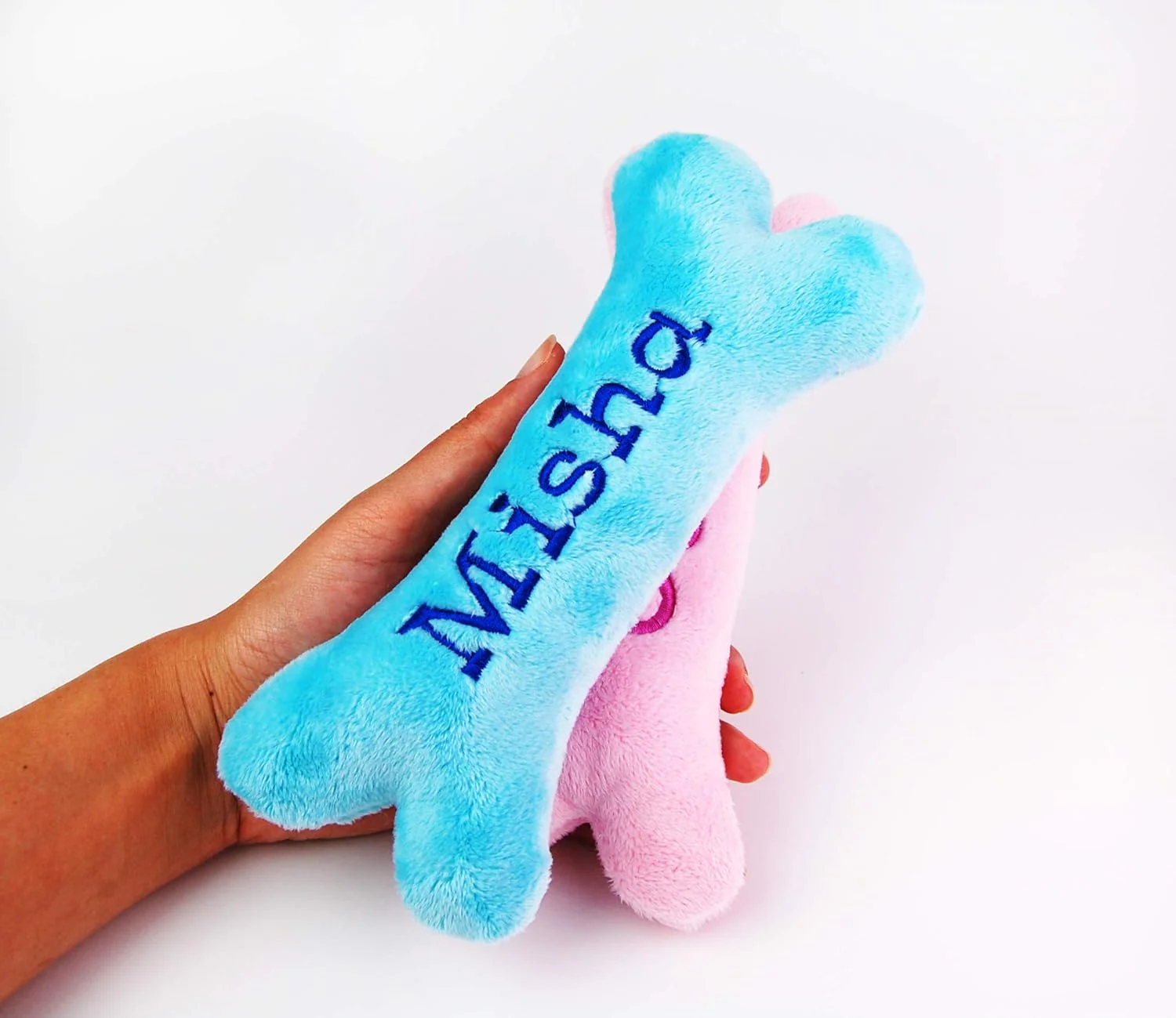 Generisch Personalisiertes Hundespielzeug Knochen mit Name – Welpengeschenk aus weichem Minky Plüsch - Image 2