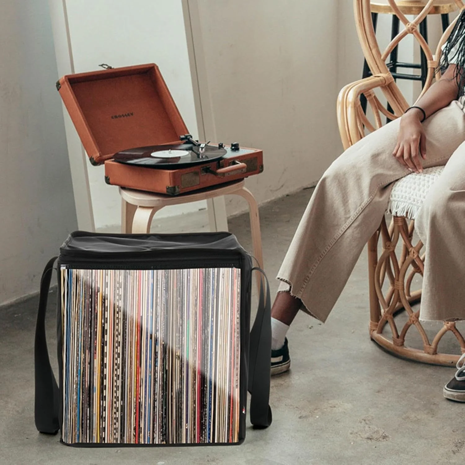 Generisch Schallplattenkoffer, Vinyl-Aufbewahrungskoffer für 30,5 cm Schallplatten, Staubdichte LP-V - Image 3