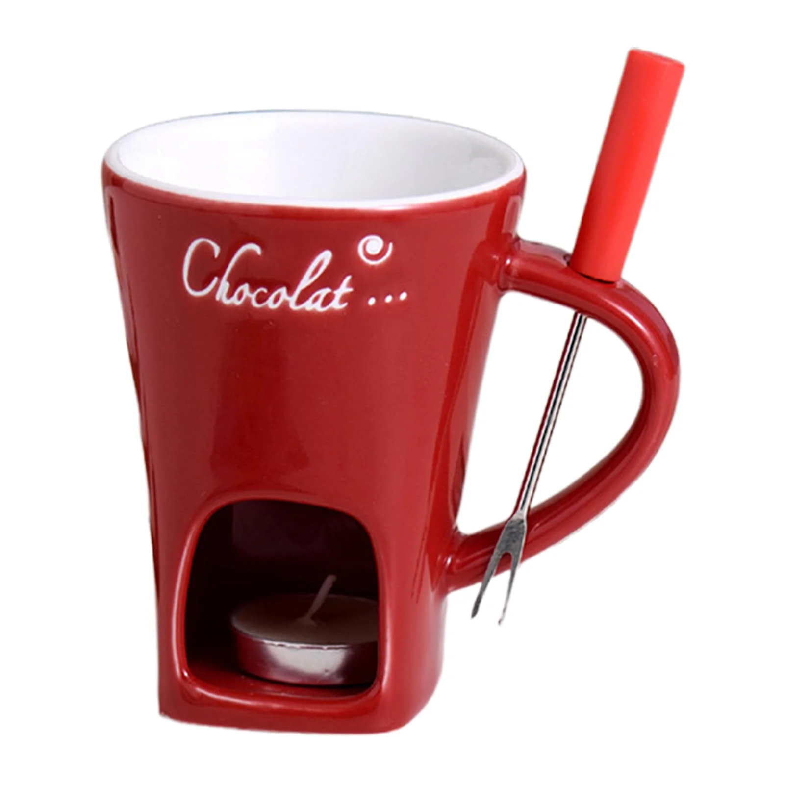 Generisch Schokofondue Tasse Fondue Mit Gabel Schmelztopf Für Weihnachtsplätzchen, Mehrzweck Chocola