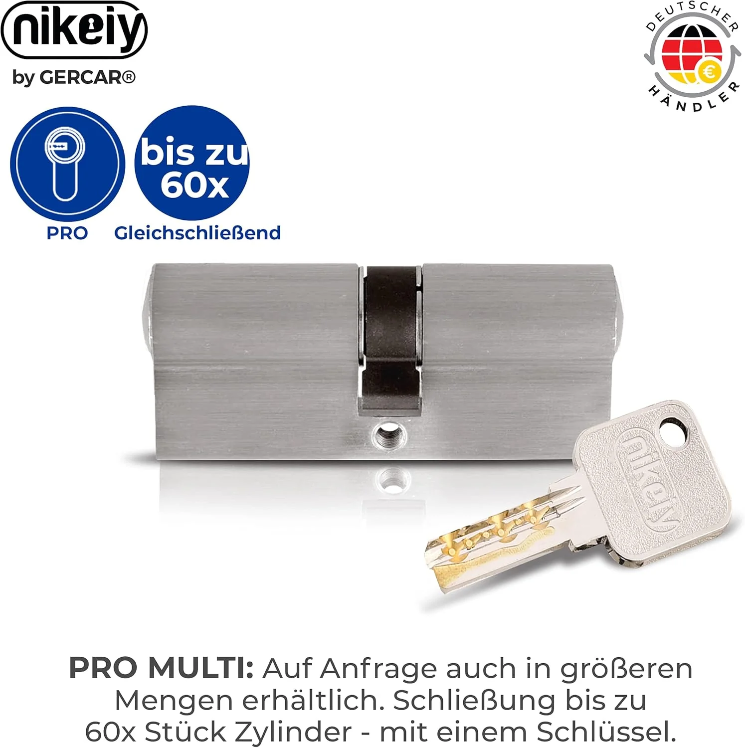 GERCAR Pro 7x Schliesszylinder 45/45 gleichschliessend Set 7 Profilzylinder inkl. 35 Schlüssel - 90 - Image 5