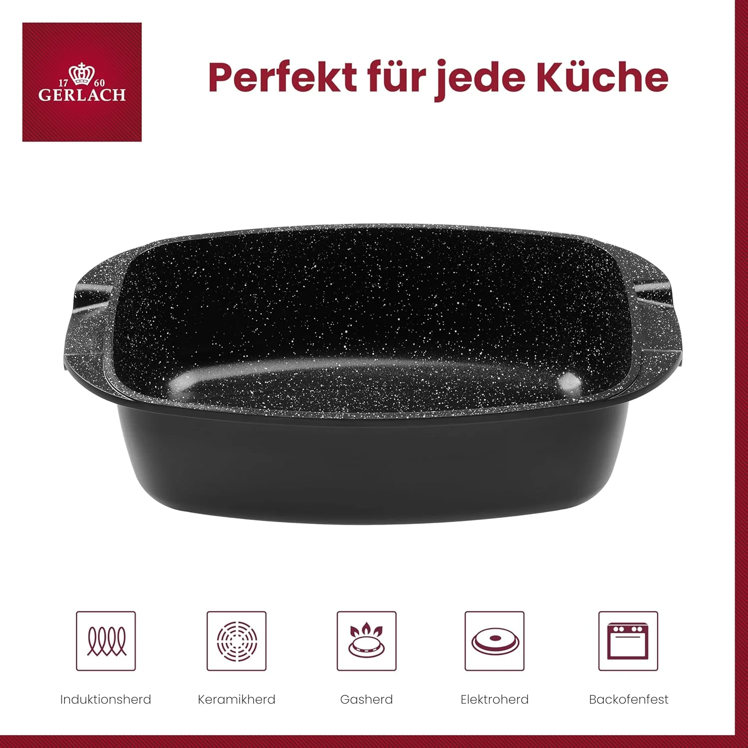 Gerlach Granitex Bräter Mit Deckel Für Induktion Backofen Topf Schmortopf Bratentopf Backofengeeigne - Image 3