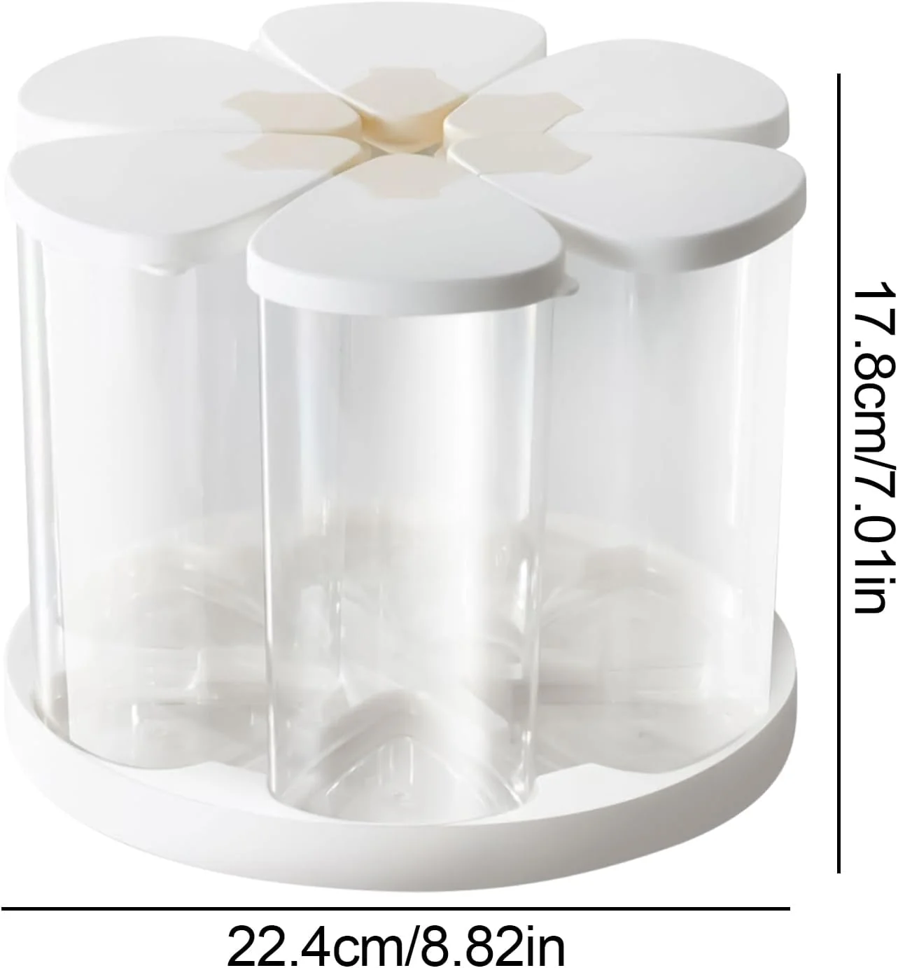 Getreidespender, drehbarer Getreidebehälter, Müsli-Spender, 6 Fächer, Küchenzubehör für Zucker, Mehl - Image 5