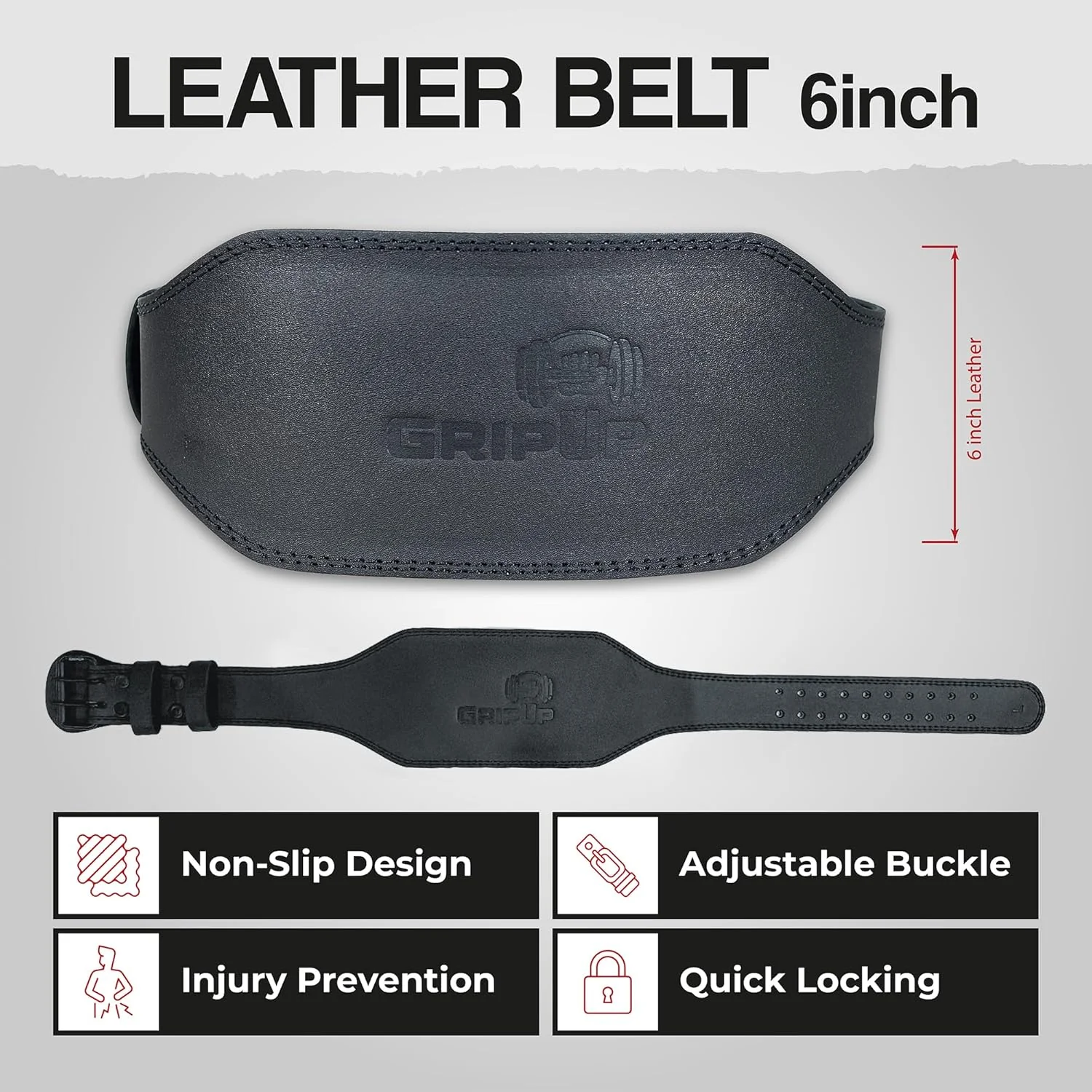 Gewichthebergürtel Fitness 4” & 6” – Verstellbarer Trainingsgürtel mit starker Schnalle, Powerliftin - Image 2