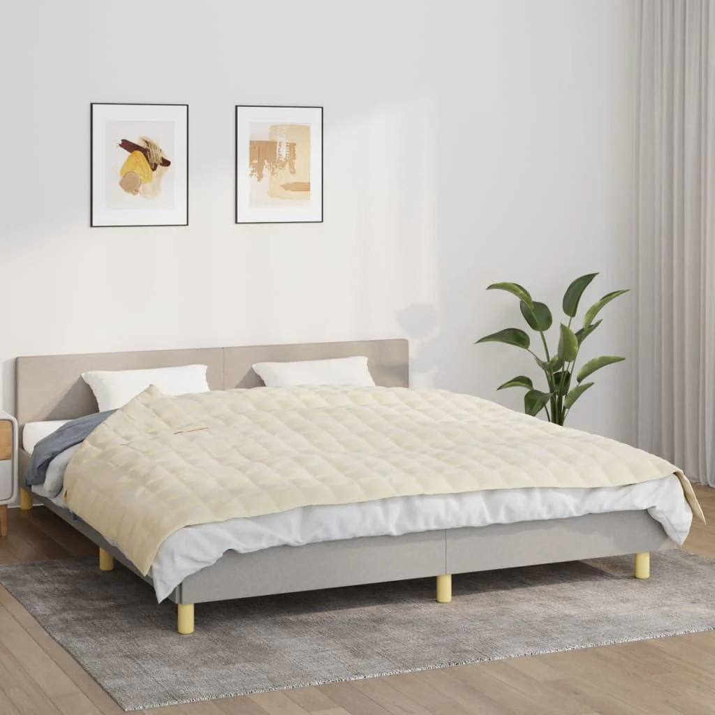 Gewichtsdecke aus Stoff, Hellcreme, 155 x 220 cm, 11 kg, Decken für Haus und Garten 155 x 220 cm Cre